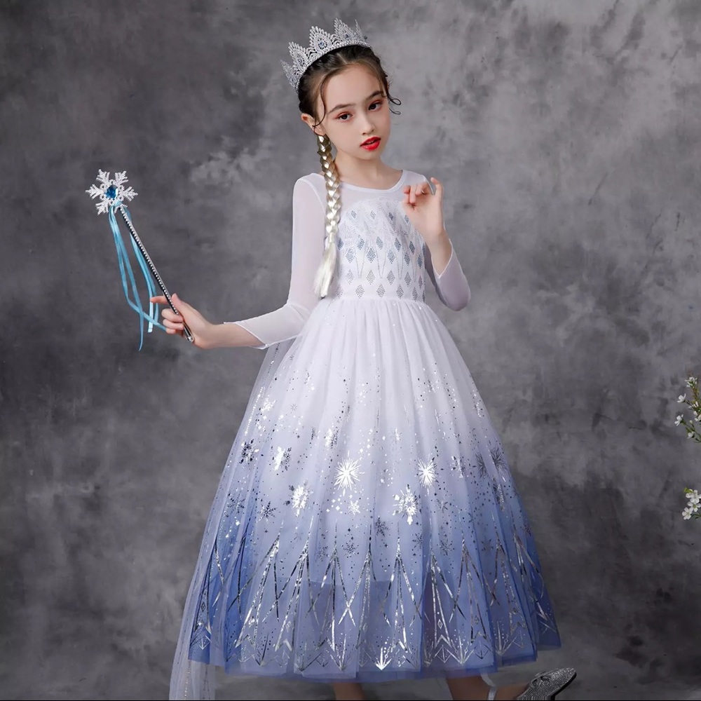 Luxury Frozen Elsa Sparkly Costume Dress 5018